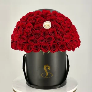 Anniversary Red Rose Box by Sweets Petals – A luxurious arrangement of fresh red roses in an elegant box, perfect for celebrating love and anniversaries