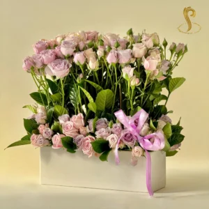 "SP Lavender Dreamscape" features a serene arrangement of lavender roses, purple orchids, and soft greenery, creating a dreamy and tranquil bouquet perfect for peaceful moments and special occasions.